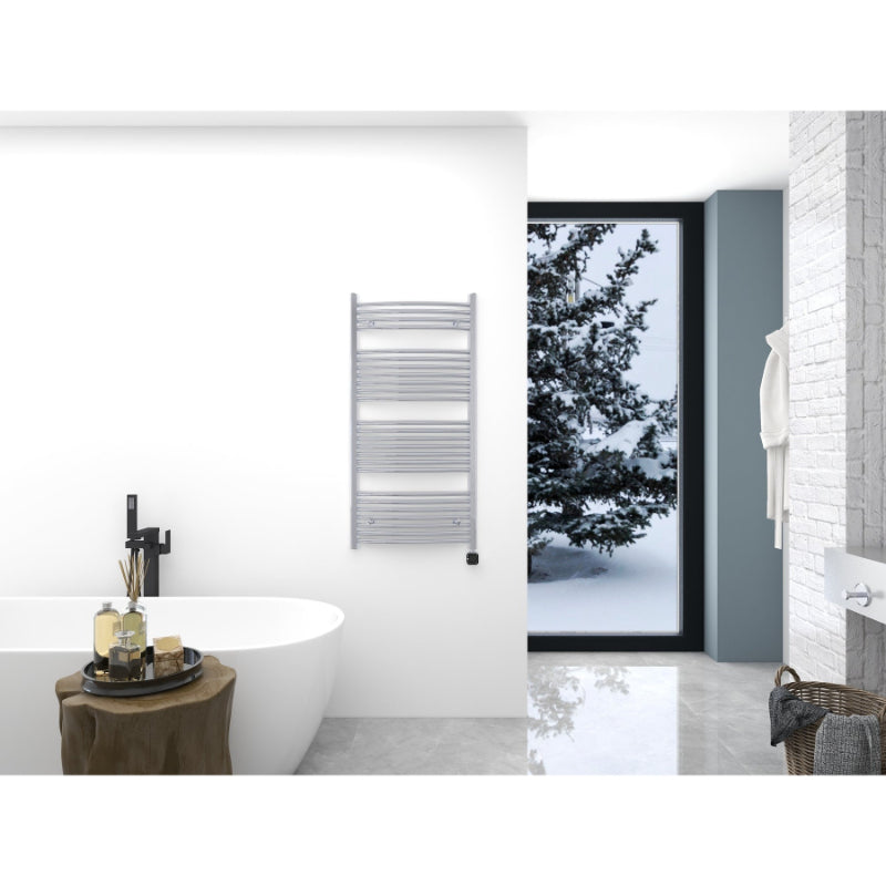 Heatgene Large Electric Radiator Towel Warmer with programmable Smart Timer and Temperature Control in Matte Black, Chrome, Brushed HGR02126