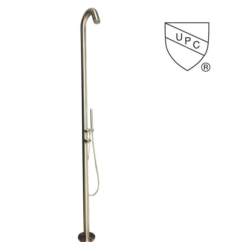 Heatgene Stainless Steel Freestanding Outdoor Shower with Handheld Shower for Outside/Swimming Pools in Brushed - HG9001S