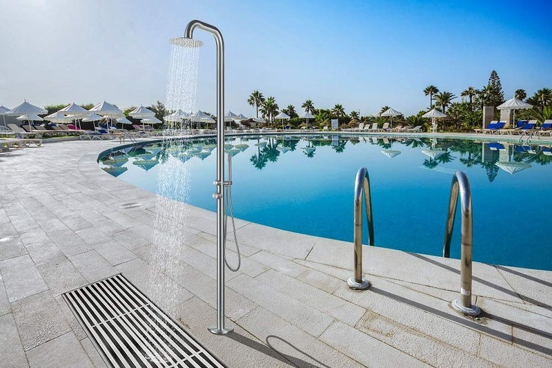 Heatgene Stainless Steel Freestanding Outdoor Shower for Outside/Swimming Pools in Brushed - HG9008