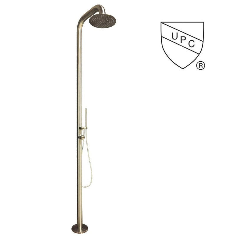 Heatgene Stainless Steel Freestanding Outdoor Shower for Outside/Swimming Pools in Brushed - HG9008