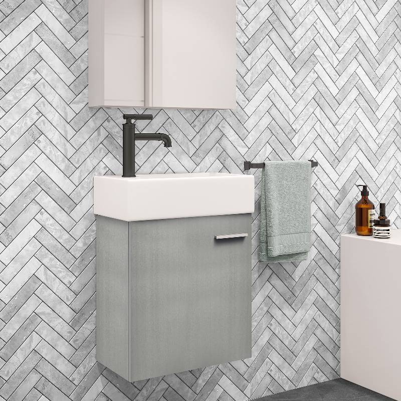 Swiss Madison Colmer 18 Single, Brushed Grey, One Cabinet, Bathroom Vanity