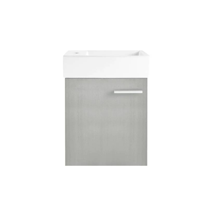 Swiss Madison Colmer 18 Single, Brushed Grey, One Cabinet, Bathroom Vanity