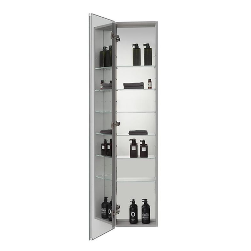 AQUADOM Royale Tall Full Length Medicine Cabinet, Left-Handed, Side Bathroom Cabinet 15" x 5" x 70"