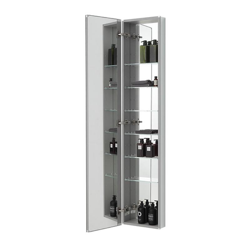 AQUADOM Royale Tall Full Length Medicine Cabinet, Left-Handed, Side Bathroom Cabinet 15" x 5" x 70"