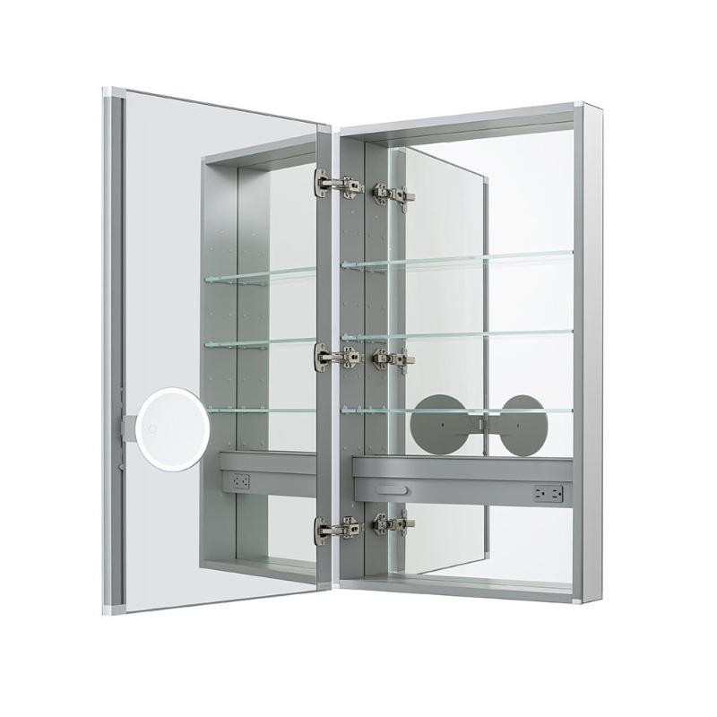 AQUADOM Royale LED Light Medicine Cabinet, Right-Handed, Recessed or Surface 24" x 5" x 30"