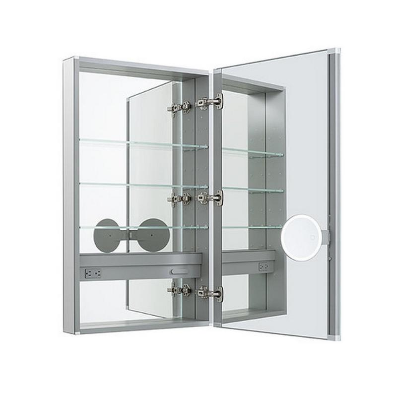 AQUADOM Royale LED Light Medicine Cabinet, Right-Handed, Recessed or Surface 24" x 5" x 36"