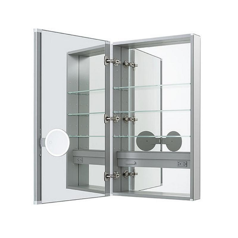 AQUADOM Royale LED Light Medicine Cabinet, Right-Handed, Recessed or Surface 24" x 5" x 40"