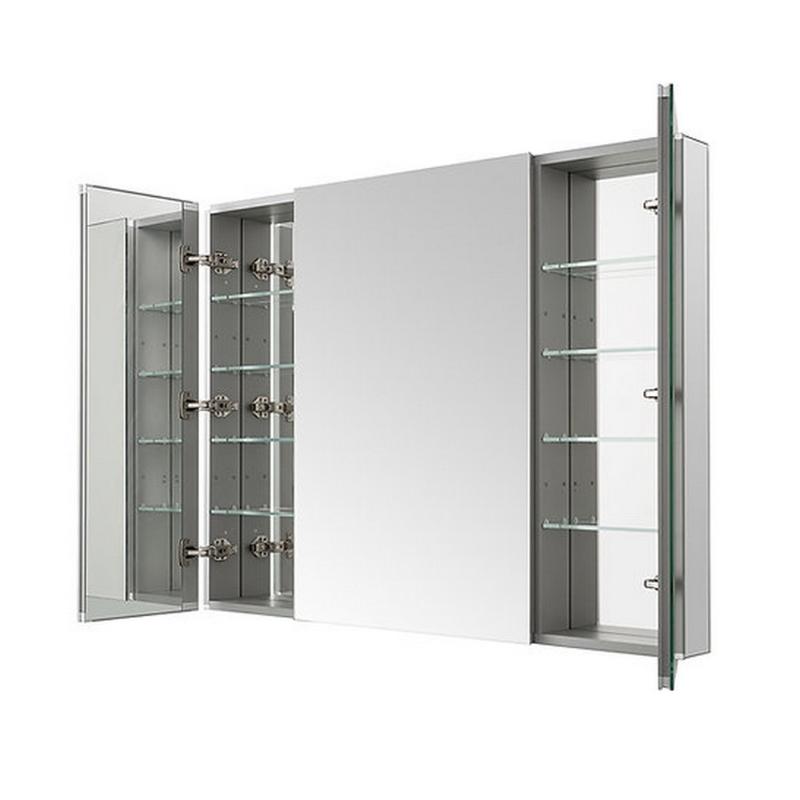 AQUADOM Royale Triple Door Medicine Cabinet, Recessed or Surface 48" x 5" x 30"