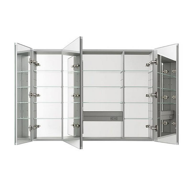 AQUADOM Royale Triple Door Medicine Cabinet, Recessed or Surface 48" x 5" x 36"