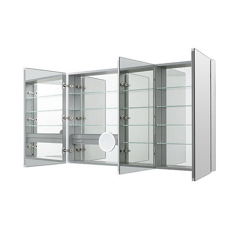 AQUADOM Royale Triple Door Medicine Cabinet, Recessed or Surface 60" x 5" x 36"