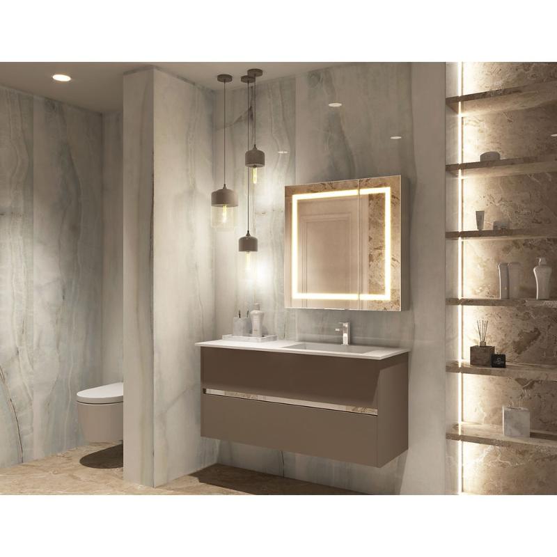 AQUADOM Royale Basic Q LED Medicine Mirror, Dimmable, Recessed or Surface 30" x 5" x 30"