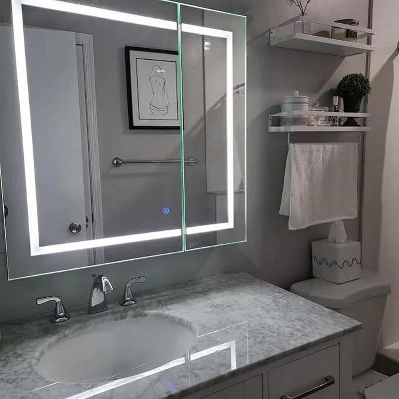 AQUADOM Royale Basic Q LED Medicine Mirror, Dimmable, Recessed or Surface 30" x 5" x 30"