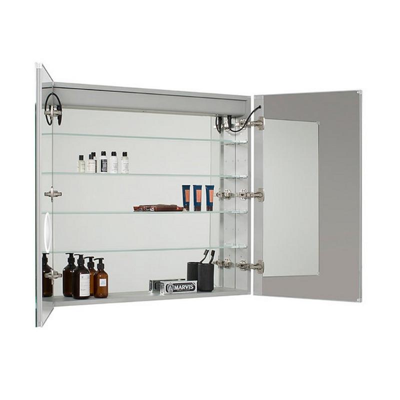 AQUADOM Royale Plus LED Lighted Medicine Cabinet, Anit-Fog, Dimmable, Recessed or Surface 30" x 5" x 36"