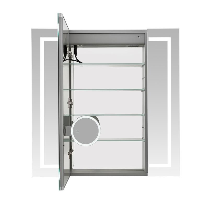 AQUADOM Royale Plus LED Lighted Triple Door Medicine Cabinet, Anti-Fog, Dimmable, Recessed or Surface 36" x 5" x 36"
