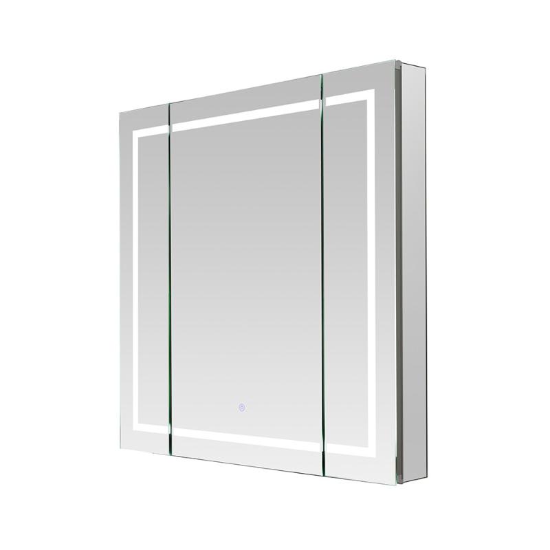 AQUADOM Royale Plus LED Lighted Triple Door Medicine Cabinet, Anti-Fog, Dimmable, Recessed or Surface 36" x 5" x 36"