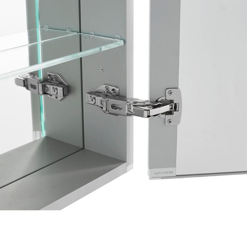 AQUADOM Royale Plus LED Lighted Triple Door Medicine Cabinet, Anti-Fog, Dimmable, Recessed or Surface 40" x 5" x 30"