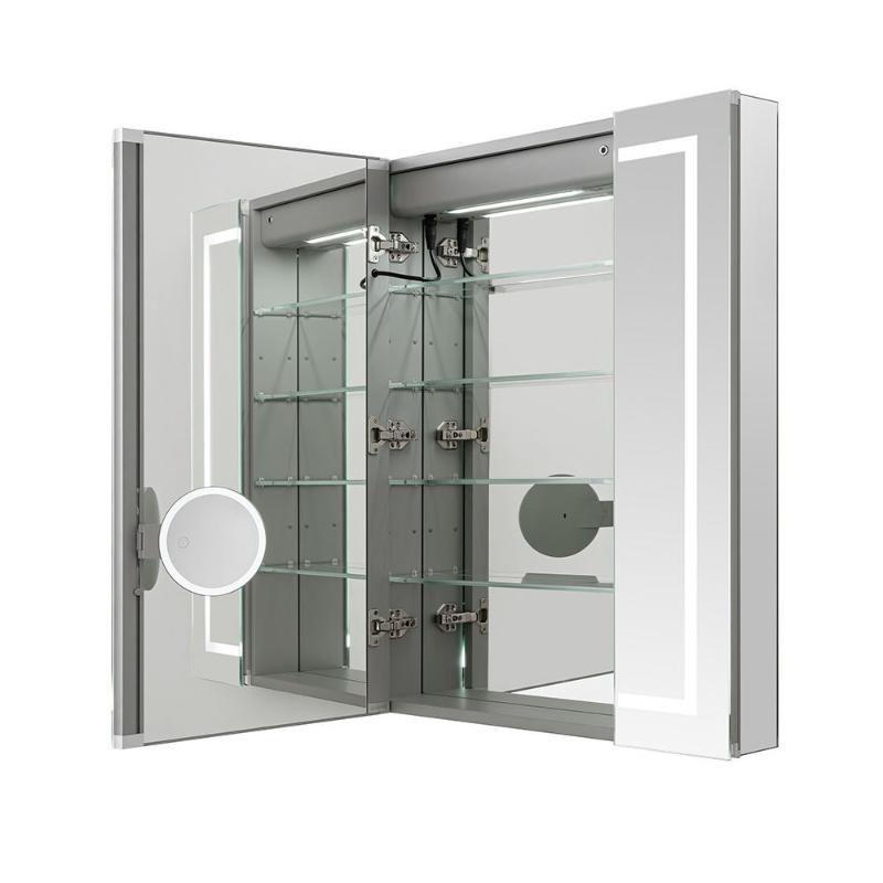 AQUADOM Royale Plus LED Lighted Triple Door Medicine Cabinet, Anti-Fog, Dimmable, Recessed or Surface 40" x 5" x 30"