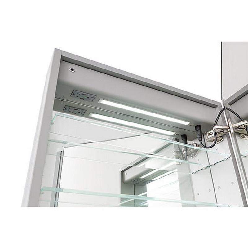 AQUADOM Signature Royale LED Lighted Medicine Cabinet, Anti-Fog, Dimmable, Recessed or Surface 24" x 5" x 40"