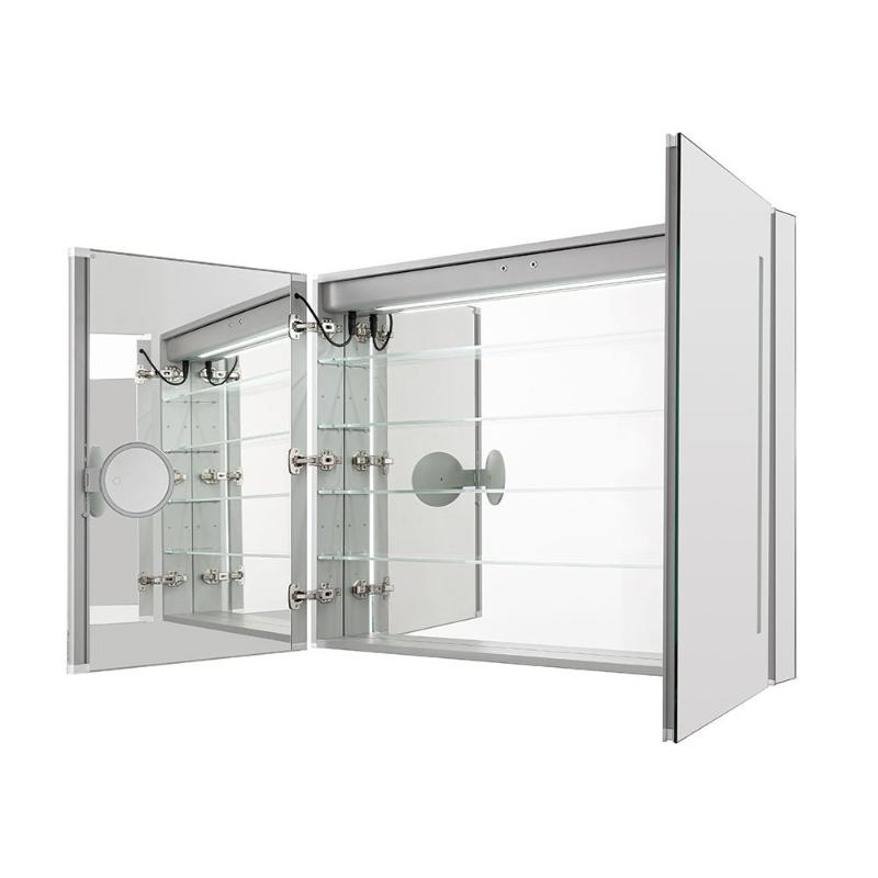 AQUADOM Signature Royale, LED Lighted Medicine Cabinet, Anti-Fog, Dimmable, Recessed or Surface 48" x 5" x 30"