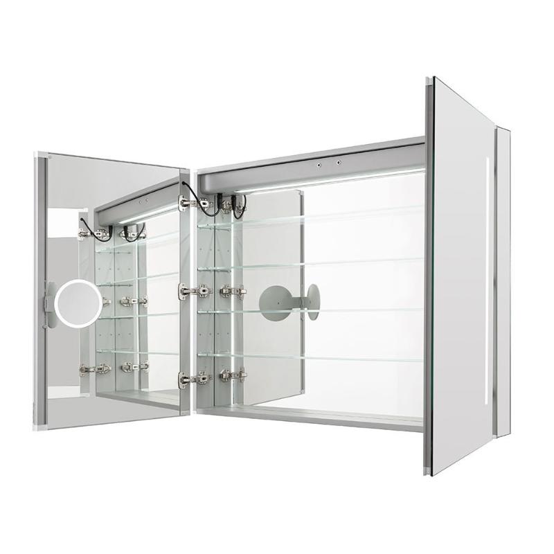 AQUADOM Signature Royale, LED Lighted Medicine Cabinet, Anti-Fog, Dimmable, Recessed or Surface 48" x 5" x 30"