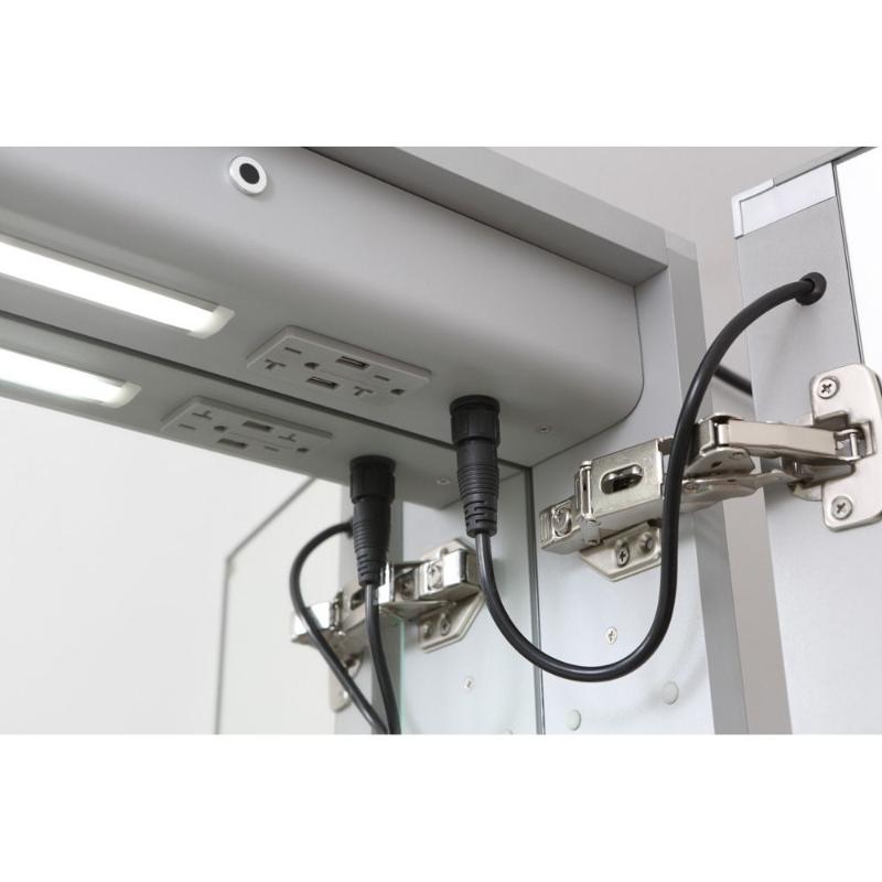 AQUADOM Signature Royale, LED Lighted Medicine Cabinet, Anti-Fog, Dimmable, Recessed or Surface 48" x 5" x 30"