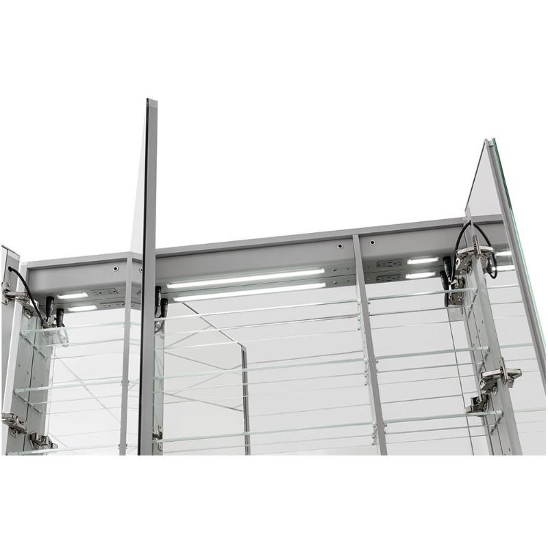 AQUADOM Signature Royale, LED Lighted Triple Door Medicine Cabinet, Anti-Fog, Dimmable, Recessed or Surface 36" x 5" x 30"
