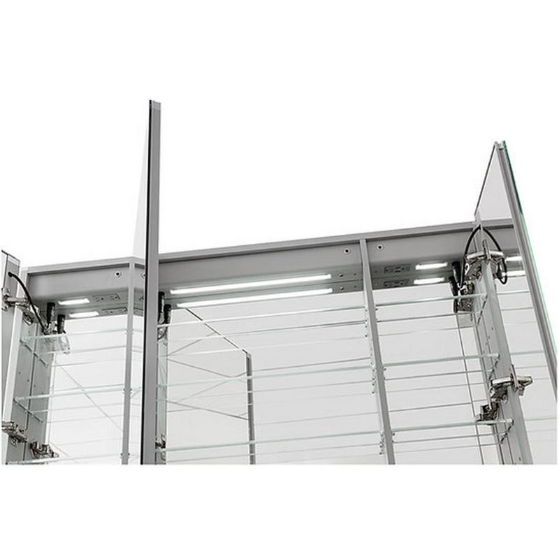 AQUADOM Signature Royale, LED Lighted Triple Door Medicine Cabinet, Anti-Fog, Dimmable, Recessed or Surface 36" x 5" x 36"
