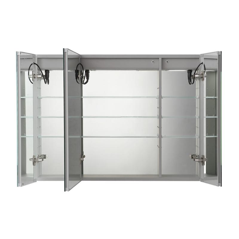 AQUADOM Signature Royale, LED Lighted Triple Door Medicine Cabinet, Anti-Fog, Dimmable, Recessed or Surface 40" x 5" x 30"