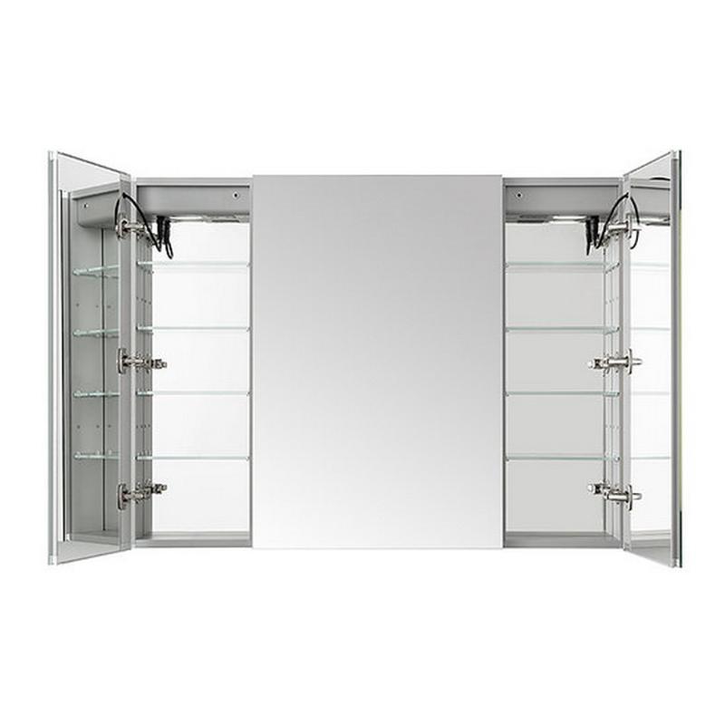 AQUADOM Signature Royale, LED Lighted Triple Door Medicine Cabinet, Anti-Fog, Dimmable, Recessed or Surface 40" x 5" x 36"