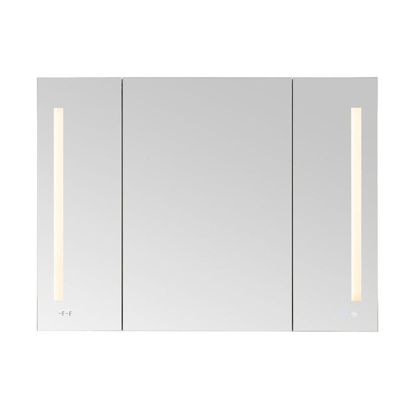 AQUADOM Signature Royale, LED Lighted Triple Door Medicine Cabinet, Anti-Fog, Dimmable, Recessed or Surface 48" x 5" x 30"