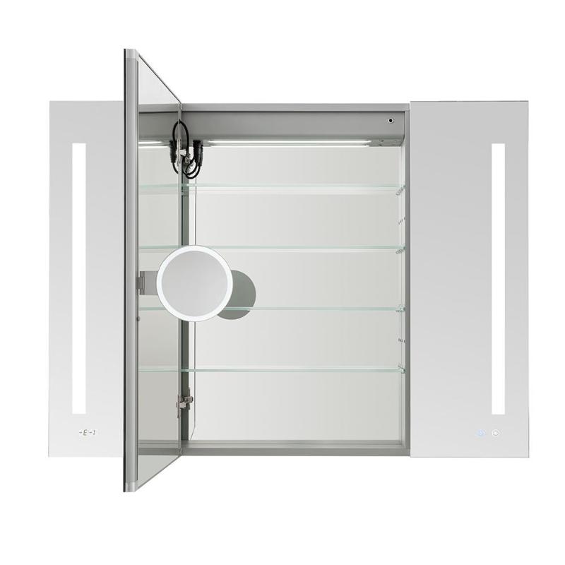 AQUADOM Signature Royale, LED Lighted Triple Door Medicine Cabinet, Anti-Fog, Dimmable, Recessed or Surface 48" x 5" x 30"
