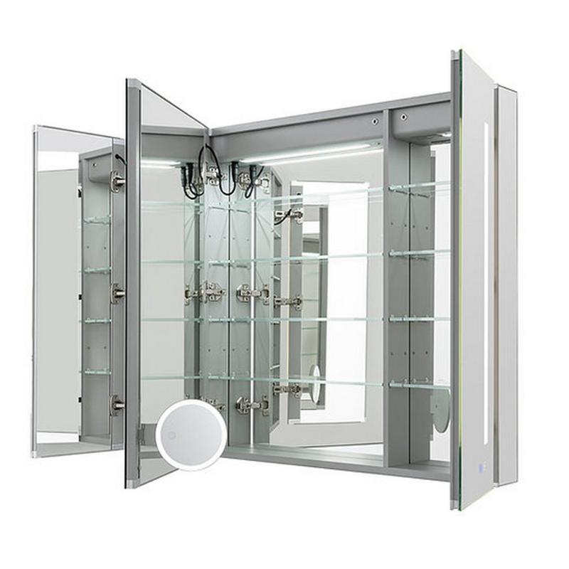 AQUADOM Signature Royale, LED Lighted Medicine Cabinet, Anti-Fog, Dimmable, Recessed or Surface 48" x 5" x 36"