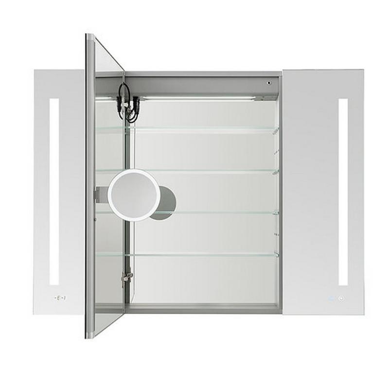 AQUADOM Signature Royale, LED Lighted Medicine Cabinet, Anti-Fog, Dimmable, Recessed or Surface 48" x 5" x 36"