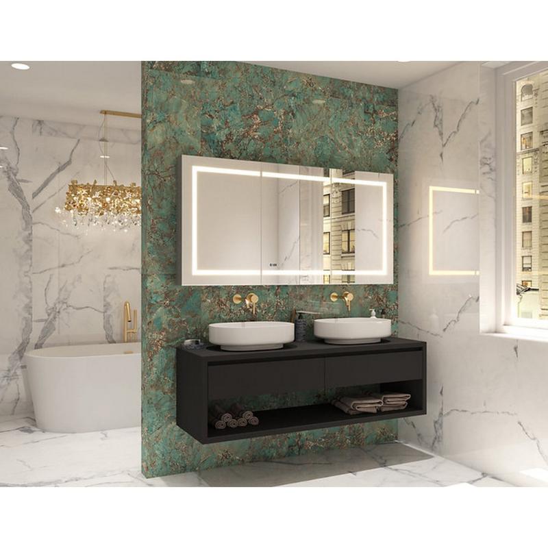 AQUADOM Signature Royale, LED Lighted Medicine Cabinet, Anti-Fog, Dimmable, Recessed or Surface 60" x 5" x 30"