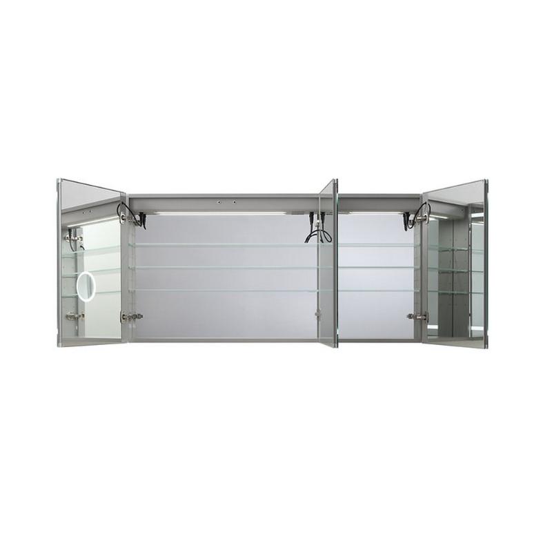 AQUADOM Signature Royale, LED Lighted Medicine Cabinet, Anti-Fog, Dimmable, Recessed or Surface 60" x 5" x 30"