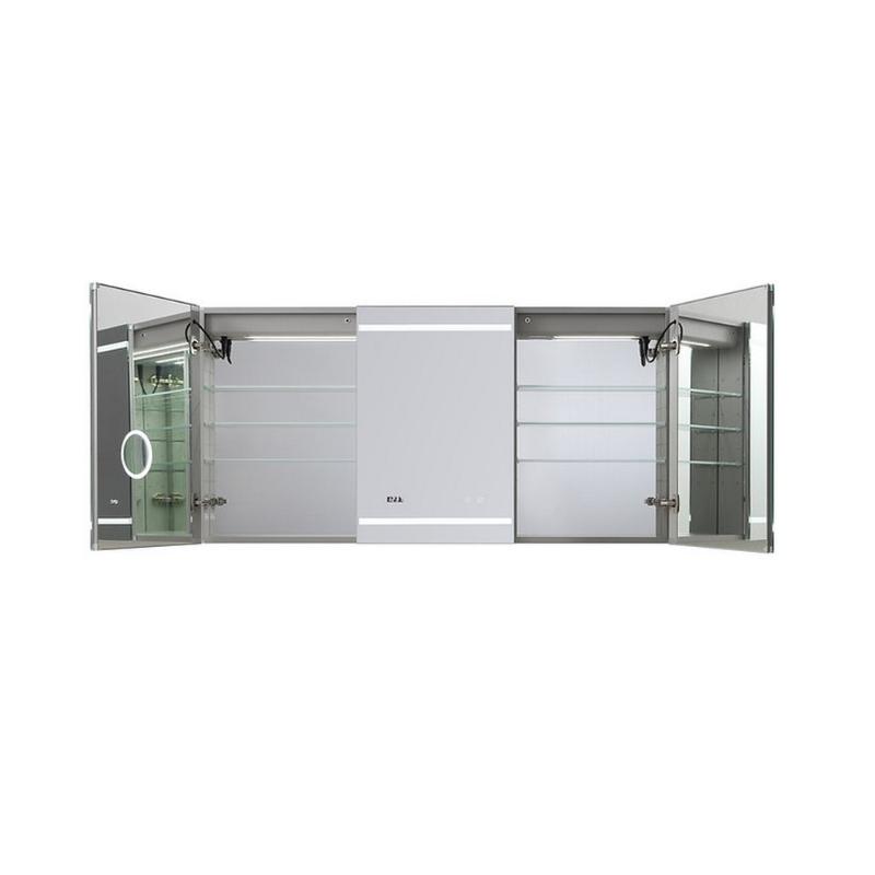 AQUADOM Signature Royale, LED Lighted Medicine Cabinet, Anti-Fog, Dimmable, Recessed or Surface 60" x 5" x 30"