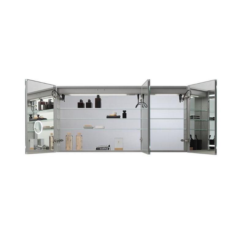 AQUADOM Signature Royale, LED Lighted Medicine Cabinet, Anti-Fog, Dimmable, Recessed or Surface 60" x 5" x 30"