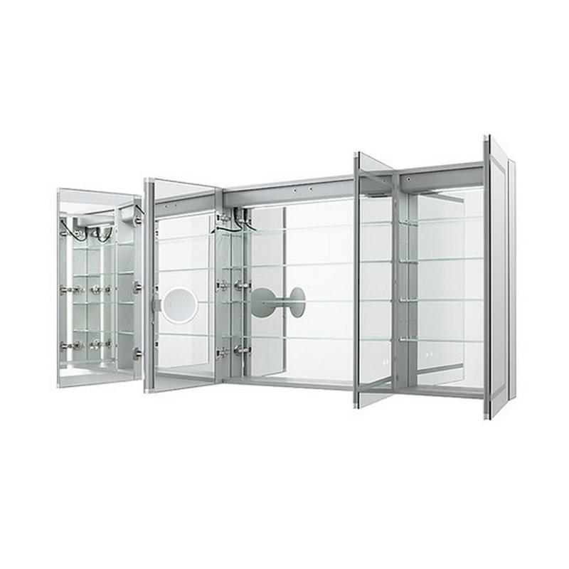 AQUADOM Signature Royale, LED Lighted Medicine Cabinet, Anti-Fog, Dimmable, Recessed or Surface 72" x 5" x 36"