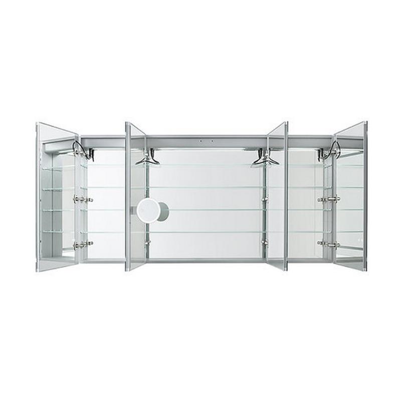 AQUADOM Signature Royale, LED Lighted Medicine Cabinet, Anti-Fog, Dimmable, Recessed or Surface 72" x 5" x 36"