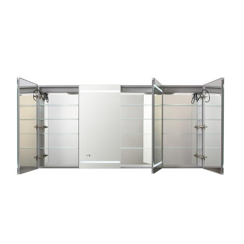 AQUADOM Signature Royale, LED Lighted Medicine Cabinet, Anti-Fog, Dimmable, Recessed or Surface 72" x 5" x 36"