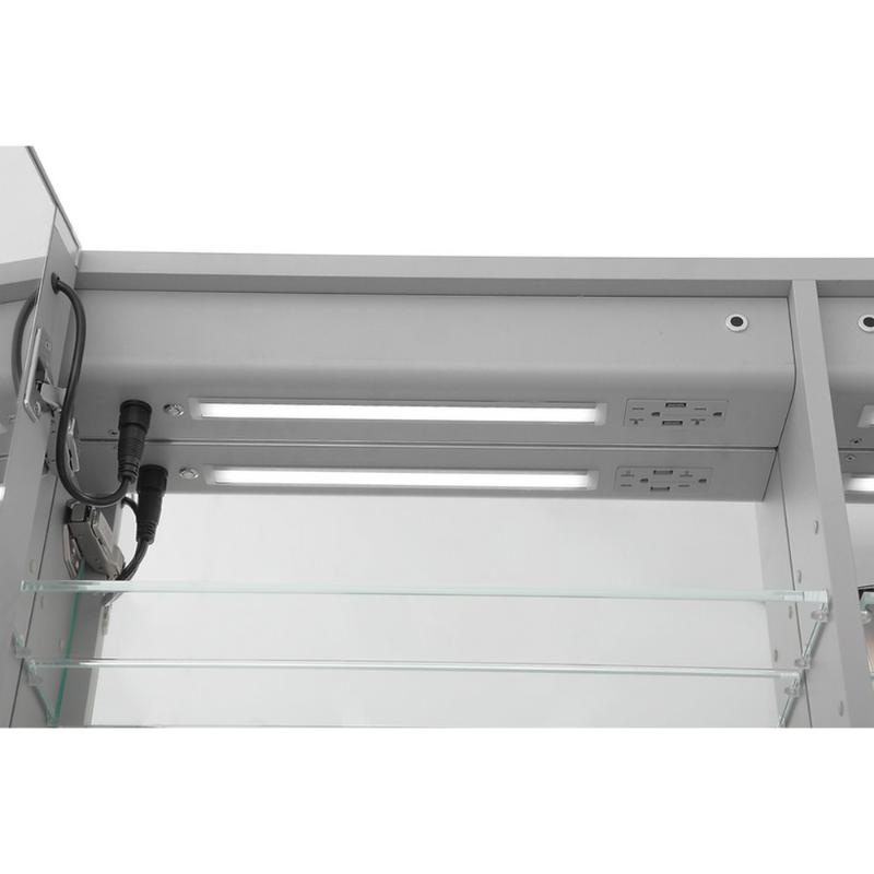 AQUADOM Signature Royale, LED Lighted Medicine Cabinet, Anti-Fog, Dimmable, Recessed or Surface 72" x 5" x 36"