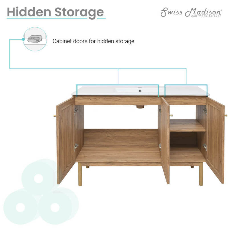 Swiss Madison Classé 48" Bathroom Vanity in Oak