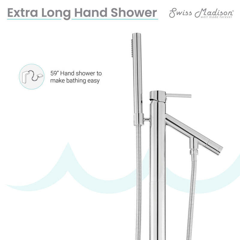 Swiss Madison Plaisir Freestanding Bathtub Faucet in Chrome
