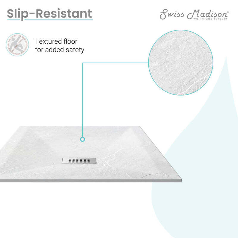 Swiss Madison Terre B Series 36" x 36" Reversible Drain Shower Base