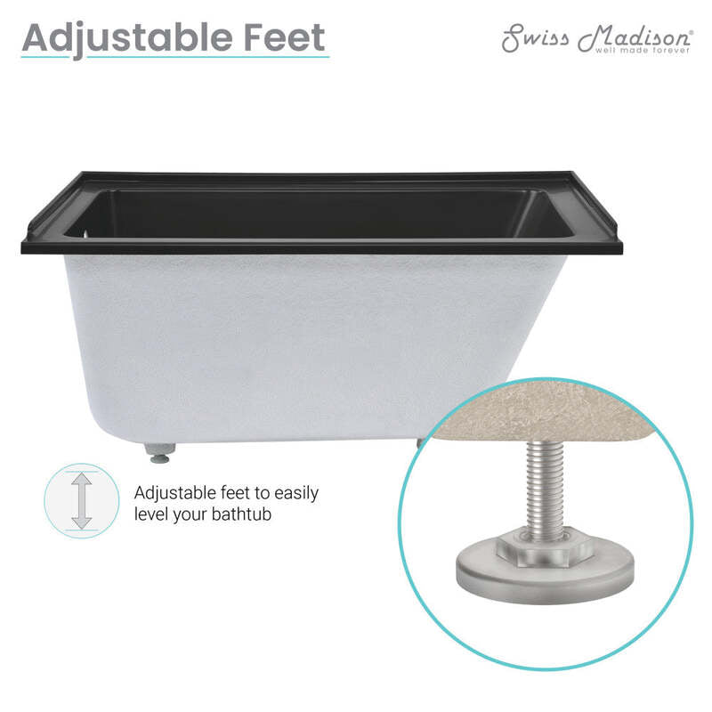 Swiss Madison Voltaire 48" X 32" Left-Hand Drain Alcove Bathtub in Matte Black