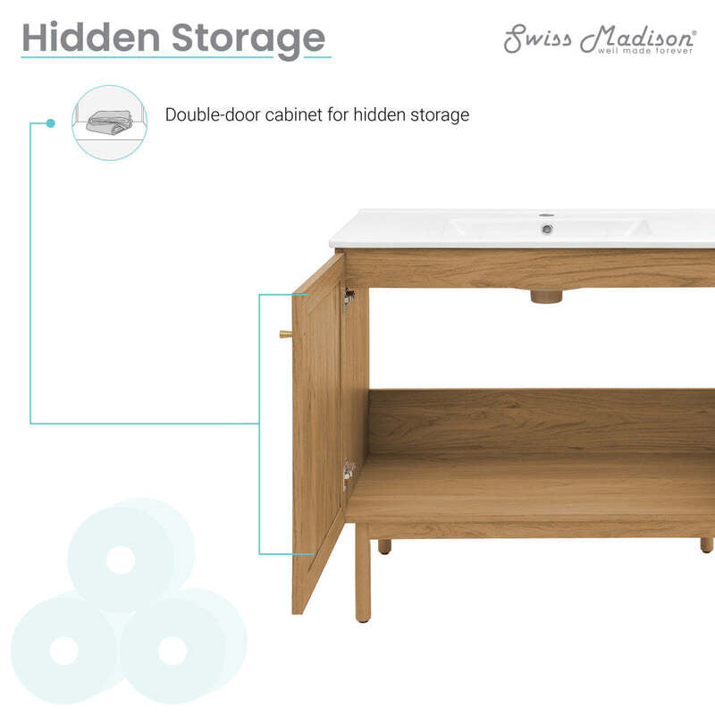 Swiss Madison Classe 36" Bathroom Vanity in Oak