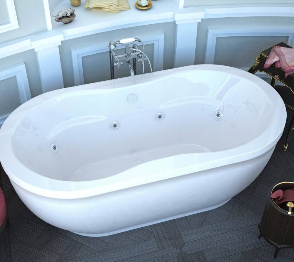 Atlantis Whirlpools Embrace 34 x 71 Oval Freestanding Whirlpool Jetted Bathtub - 3471AW