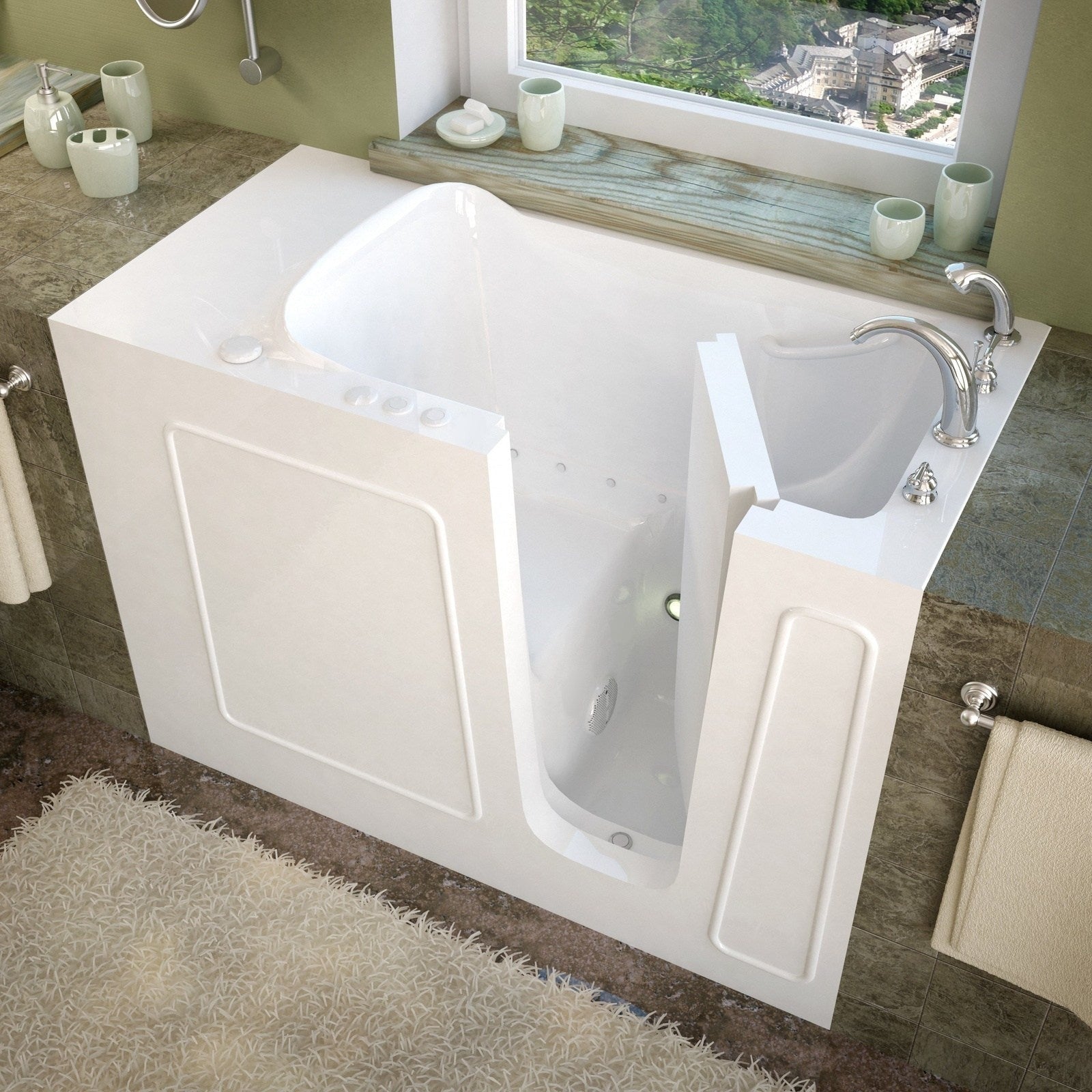 MediTub - 2653 Series Walk-In 26 x 53 Right Drain White Air Jetted Walk-In Bathtub