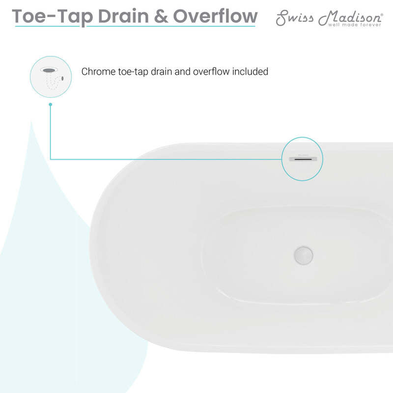 Swiss Madison Ivy 60" Double Slipper Freestanding Bathtub