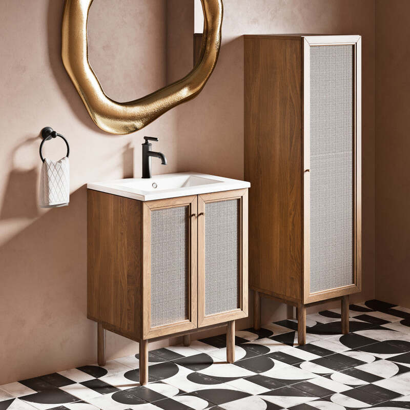 Swiss Madison Classé 15" W x 60" H x 15" D Linen Cabinet in Oak
